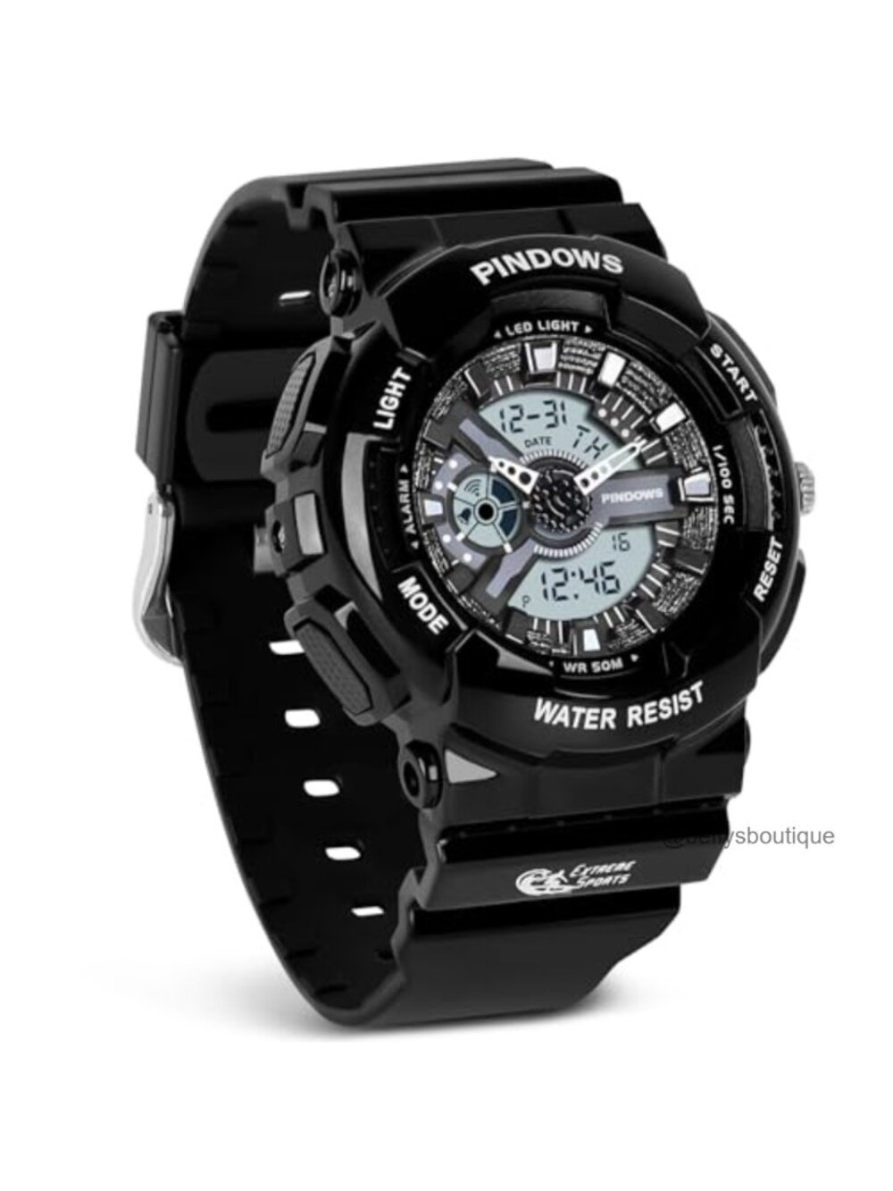 Women's Digital Analog Sports Watch Waterproof Stopwatch Alarm Resin Strap